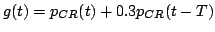 $\displaystyle g(t) = p_{CR}(t) + 0.3 p_{CR}(t - T)
$