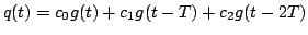 $\displaystyle q(t) = c_0 g(t) + c_1 g(t-T) + c_2 g(t - 2T)
$